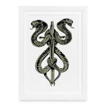 Épée de serpent Gothique Mode Fun Fun - Affiche encadrée (27 × 37 cm) - blanc - Devant