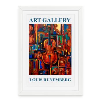 AFFICHE STRADIVARIUS LOUIS RUNEMBERG ADAGP - Affiche encadrée (27 × 37 cm) - blanc - Devant