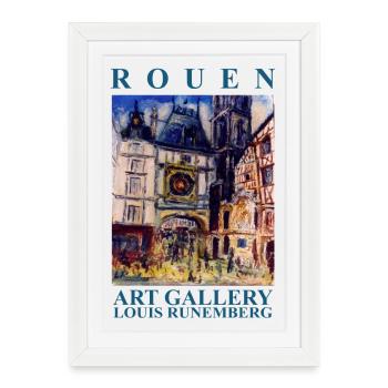 Gros Horloge de Rouen creation Louis RUNEMBERG Ada - Framed poster (27 × 37 cm) - white - Front