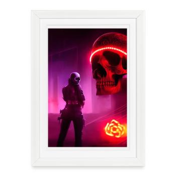 Abstract Skull - Framed poster (27 × 37 cm) - white - Front