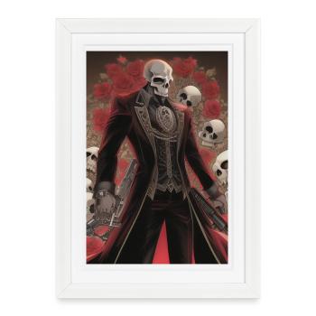 Skull Man - Framed poster (27 × 37 cm) - white - Front