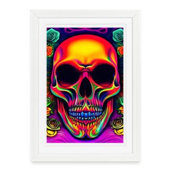 Abstract Skull - Framed poster (27 × 37 cm) - white - Front