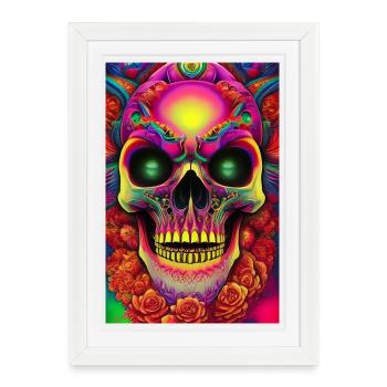 Abstract Skull - Framed poster (27 × 37 cm) - white - Front