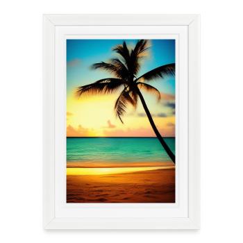 Caraïbes Palm Beach - Affiche encadrée (27 × 37 cm) - blanc - Devant