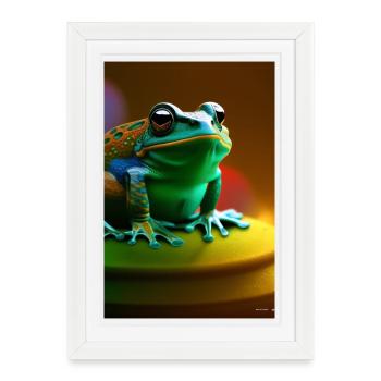 Grenouille - Affiche encadrée (27 × 37 cm) - blanc - Devant