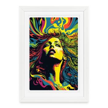 Sur scène dans les années 70 -2- Art Psychédélique - Affiche encadrée (27 × 37 cm) - blanc - Devant