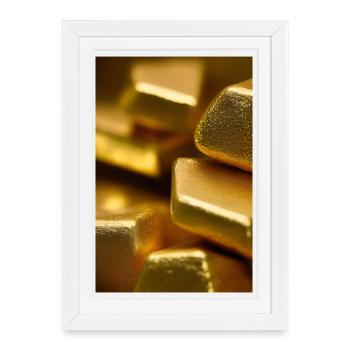 Pièces d’or - Affiche encadrée (27 × 37 cm) - blanc - Devant