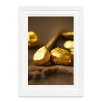 Pièces d’or - Affiche encadrée (27 × 37 cm) - blanc - Devant