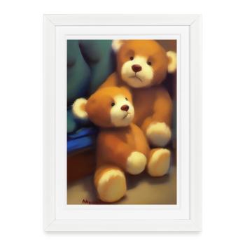 Nounours - Affiche encadrée (27 × 37 cm) - blanc - Devant