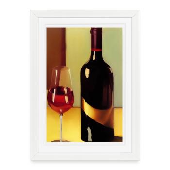 Wine drinkers - Framed poster (27 × 37 cm) - white - Front