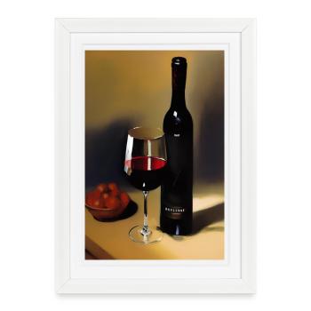 Wine drinkers - Framed poster (27 × 37 cm) - white - Front