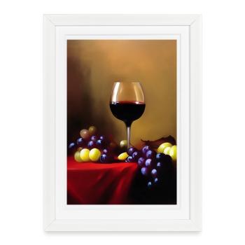 Wine drinkers - Framed poster (27 × 37 cm) - white - Front