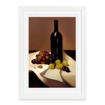 Wine drinkers - Framed poster (27 × 37 cm) - white - Front