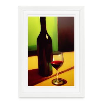 Wine drinkers - Framed poster (27 × 37 cm) - white - Front