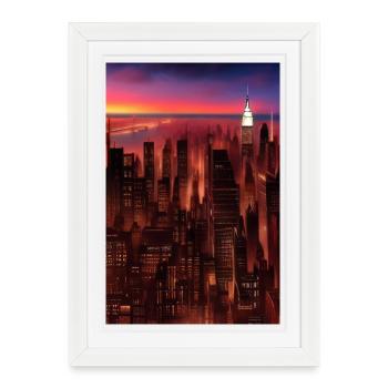 Horizon de la ville de New York - Affiche encadrée (27 × 37 cm) - blanc - Devant