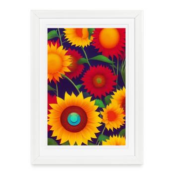 Sunflowers - Framed poster (27 × 37 cm) - white - Front