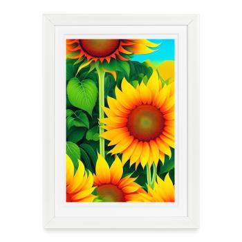 Sunflowers - Framed poster (27 × 37 cm) - white - Front