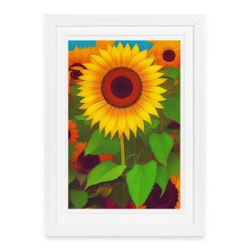 Sunflowers - Framed poster (27 × 37 cm) - white - Front