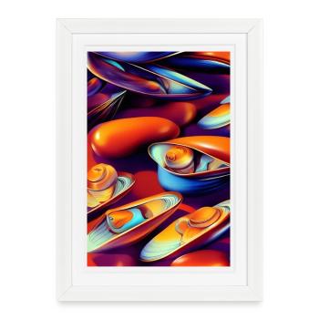 Mussels - Framed poster (27 × 37 cm) - white - Front