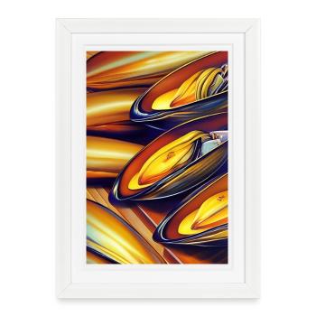 Moules - Affiche encadrée (27 × 37 cm) - blanc - Devant