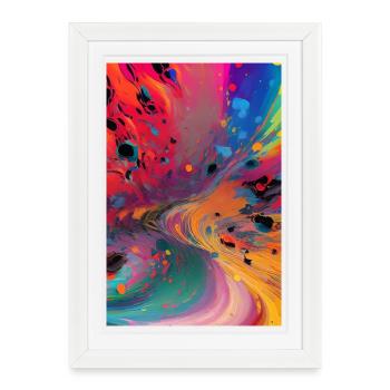 Art abstrait - Affiche encadrée (27 × 37 cm) - blanc - Devant