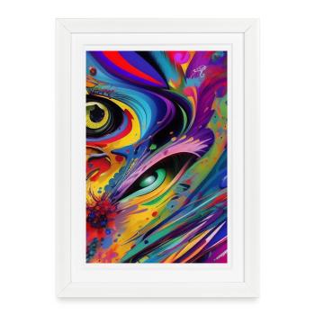 Art abstrait - Affiche encadrée (27 × 37 cm) - blanc - Devant