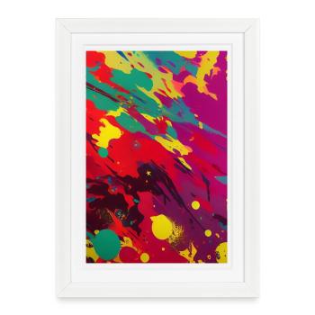 Art abstrait - Affiche encadrée (27 × 37 cm) - blanc - Devant