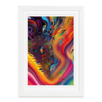 Art abstrait - Affiche encadrée (27 × 37 cm) - blanc - Devant