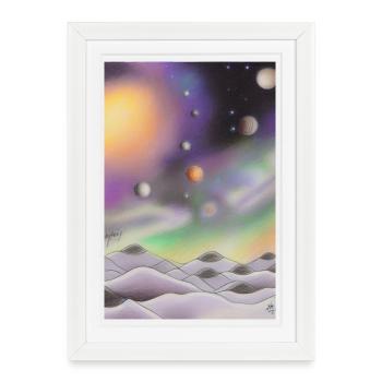 Espace et planètes - Affiche encadrée (27 × 37 cm) - blanc - Devant