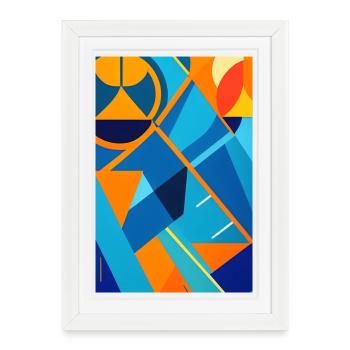 Art abstrait - Affiche encadrée (27 × 37 cm) - blanc - Devant