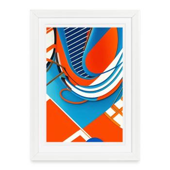 Art abstrait - Affiche encadrée (27 × 37 cm) - blanc - Devant