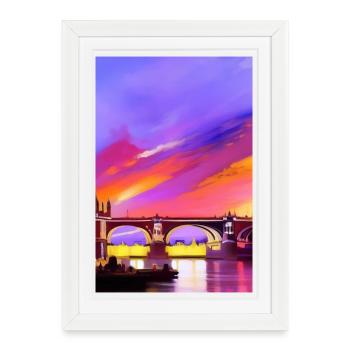 Ponts à Londres - Affiche encadrée (27 × 37 cm) - blanc - Devant