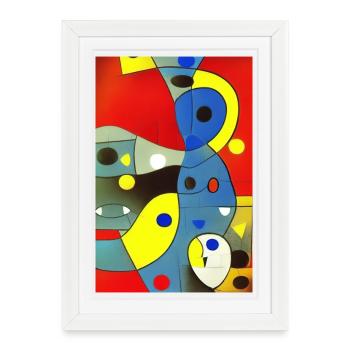 Art abstrait - Affiche encadrée (27 × 37 cm) - blanc - Devant