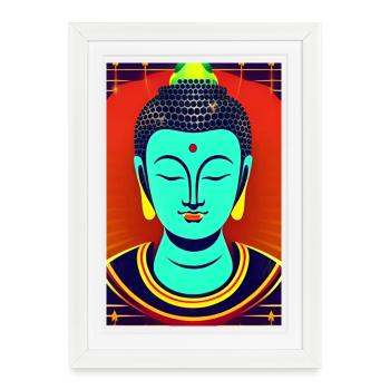 Classic buddha - Affiche encadrée (27 × 37 cm) - blanc - Devant
