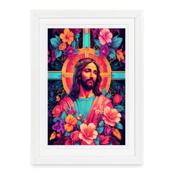 Jesus Christ - Framed poster (27 × 37 cm) - white - Front