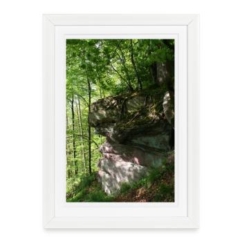 Forest rocks in the morning light / Northern Black Forest - Framed poster (27 × 37 cm) - white - Front