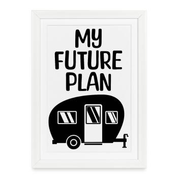 Caravan Statement Camping Hiker Chilling - Framed poster (27 × 37 cm) - white - Front