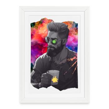 Sépia entre les couleurs - Affiche encadrée (27 × 37 cm) - blanc - Devant