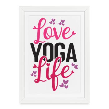 Aimer Yoga Vie - Affiche encadrée (27 × 37 cm) - blanc - Devant