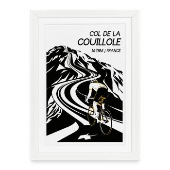 Ascension du Col de la Couillole - Affiche encadrée (27 × 37 cm) - blanc - Devant