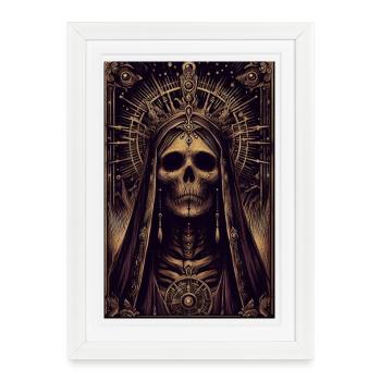 Crâne royal dans l’obscurité - Affiche encadrée (27 × 37 cm) - blanc - Devant