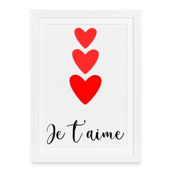 I LOVE YOU. HEART. COUPLE. JUST MARRIED. Bachelorette party - Framed poster (27 × 37 cm) - white - Front