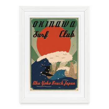 Affiche rétro d’Okinawa - Affiche encadrée (27 × 37 cm) - blanc - Devant