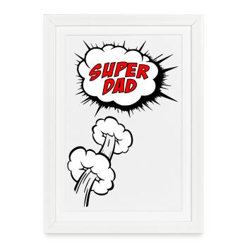 Super dad - Affiche encadrée (27 × 37 cm) - blanc - Devant