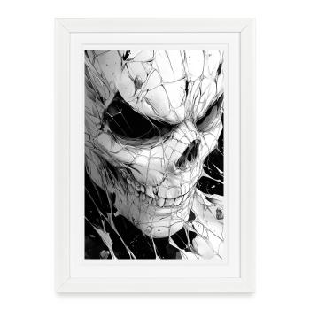 Skull Net Black & White - Framed poster (27 × 37 cm) - white - Front