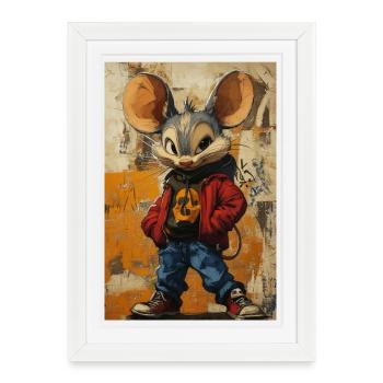 Graffiti advice in street look - Framed poster (27 × 37 cm) - white - Front