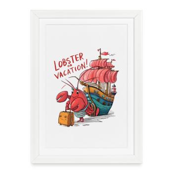 Vacances au homard - Affiche encadrée (27 × 37 cm) - blanc - Devant