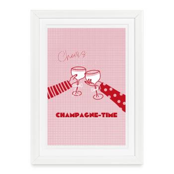 Cheers - Campagne-Time - there's enough to celebrate - Framed poster (27 × 37 cm) - white - Front