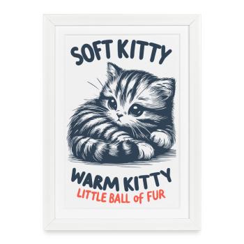Minou doux - Affiche encadrée (27 × 37 cm) - blanc - Devant