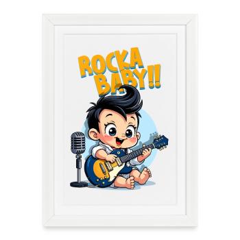Rocka Baby Rockabilly - Affiche encadrée (27 × 37 cm) - blanc - Devant